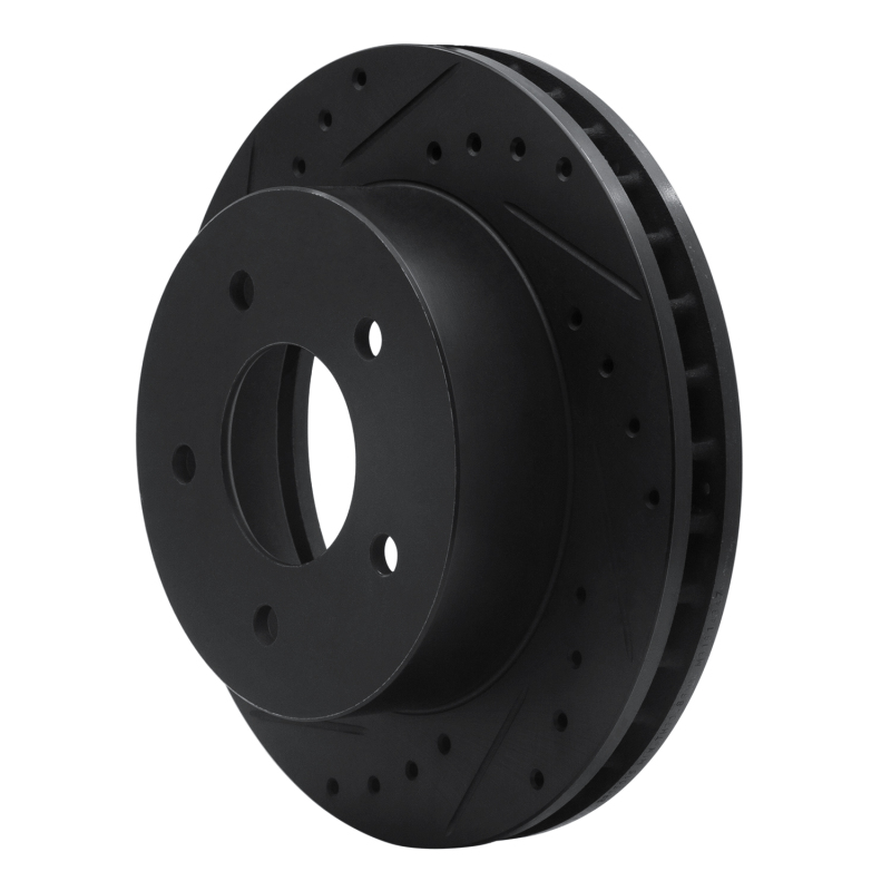 Chevrolet ASTRO Brake Rotor (1) - Front Left - R1 Concepts - Drilled & Slotted - Black - `90-`02